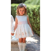 Miranda Girls Ivory with Pale Pink Lace Dress